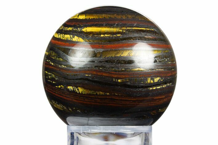 Polished Tiger Iron Stromatolite Sphere - Billion Years #315790